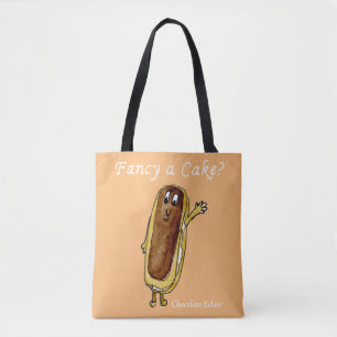 Tote Bag Gâteau Fantaisie Éclair au Chocolat Drôle Art Farf