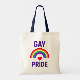 Tote Bag Gay pride   Coeur et arc-en-ciel