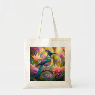Tote Bag Geai à tête verte, oiseau de fantaisie