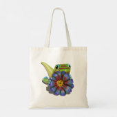 Tote Bag Gecko avec Zinnia Flower (Dos)