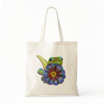 Gecko avec Zinnia Flower