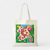 Tote Bag Gecko du Sud-Ouest avec Fleurs de Cactus (Dos)