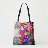 Tote Bag Geisha Fourre-tout en fleurs (Devant)