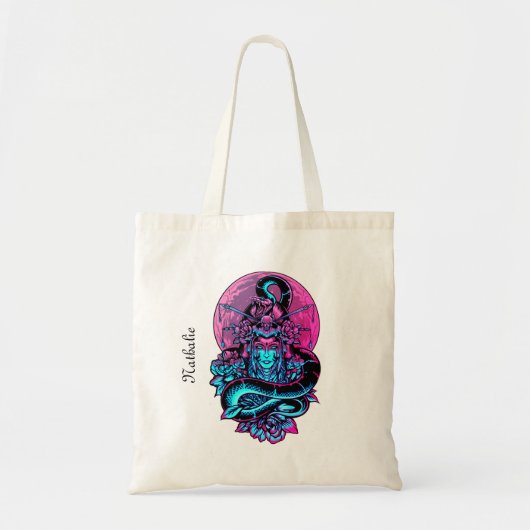 Tote Bag Geisha Tattoo Rose floral (Devant)
