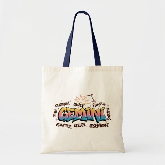 Tote Bag Gémeaux Zodiaque Graffiti (Devant)
