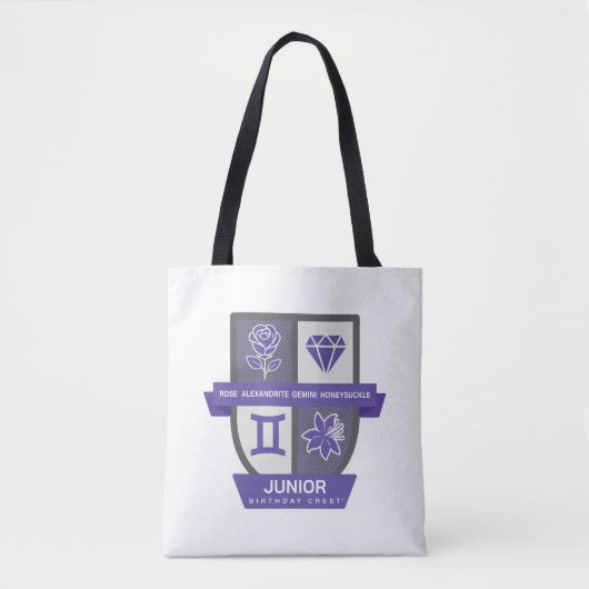 Tote Bag Gemini Birthday Crest™ for June 1-21 (Devant)