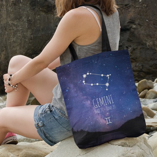 Tote Bag Gemini | Constellation Zodiaque personnalisée