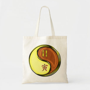 Tote Bag Gemini et Tigre de Bois