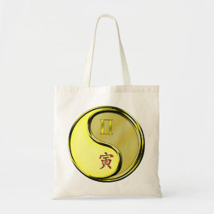 Tote Bag Gemini et tigre métallique