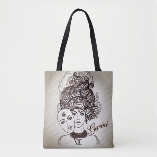 Tote Bag Gemini Masqué Lady Zodiac (Devant)