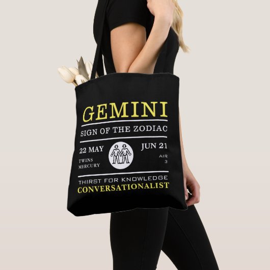 Tote Bag Gemini Sign of the Zodiac, astrologie (De près)