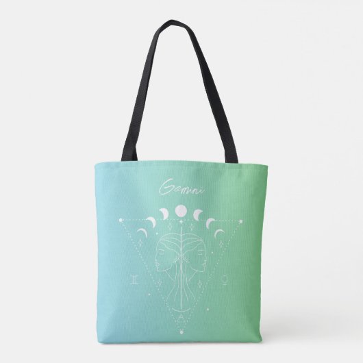 Tote Bag Gemini zodiaque horoscope étoile dégradé (Dos)