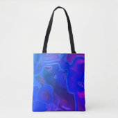 Tote Bag Gemstone Photo Bright Blue Neon Abstrait Gem (Devant)