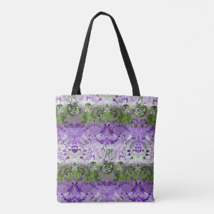 Tote Bag Genderqueer Dragon Damask - Genderqueer Pride Drap