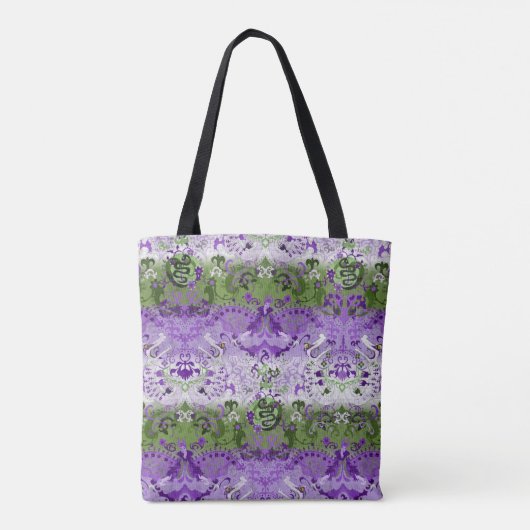 Tote Bag Genderqueer Dragon Damask - Genderqueer Pride Drap (Dos)