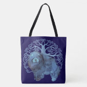 Tote Bag GÈNES FADÉS Chow Tree of Life BLUE (Devant)