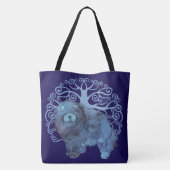 Tote Bag GÈNES FADÉS Chow Tree of Life BLUE (Dos)