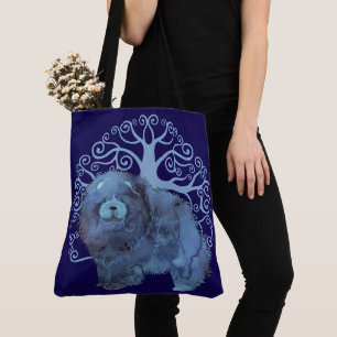 Tote Bag GÈNES FADÉS Chow Tree of Life BLUE