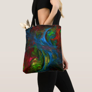 Tote Bag Genèse Bleu Art Abstrait