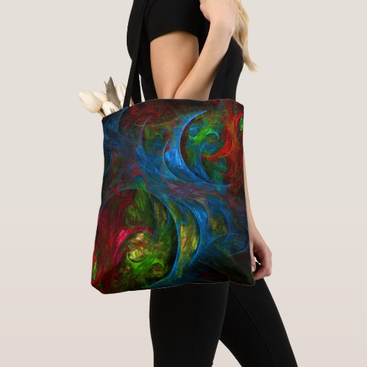 Tote Bag Genèse Bleu Art Abstrait (De près)