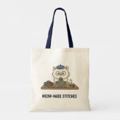 Tote Bag Genius Cat Knitting "Meow-Made" Present Design (Dos)