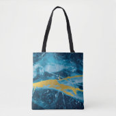 Tote Bag Géode Agate Gemstone Blue et Gold (Devant)