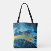 Tote Bag Géode Agate Gemstone Blue et Gold (Dos)