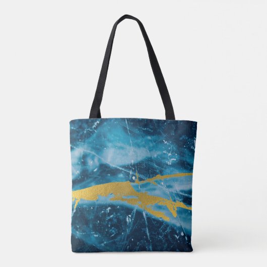 Tote Bag Géode Agate Gemstone Blue et Gold (Dos)