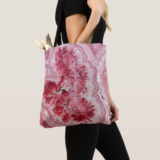 Tote Bag Géode cristal rose (De près)