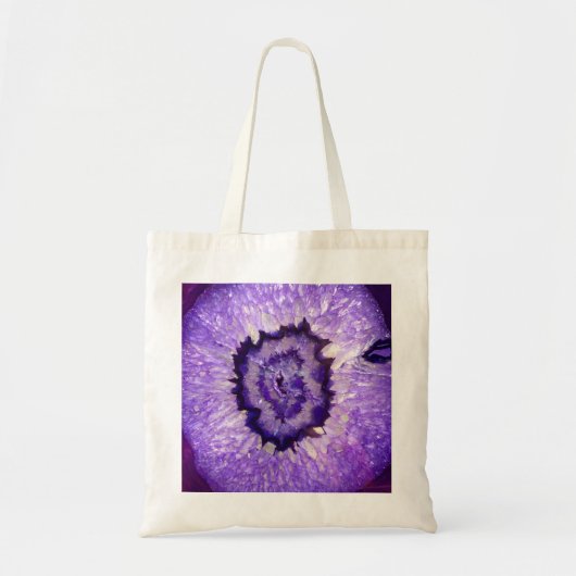 Tote Bag Géode d'agate violet tombé (Devant)