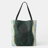 Tote Bag Géode de marbre vert et or turquoise Maid of Honor (Dos)