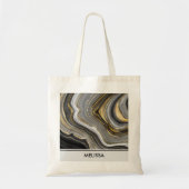 Tote Bag Géode moderne Gold & Grey Agate Geode Gemstone (Devant)
