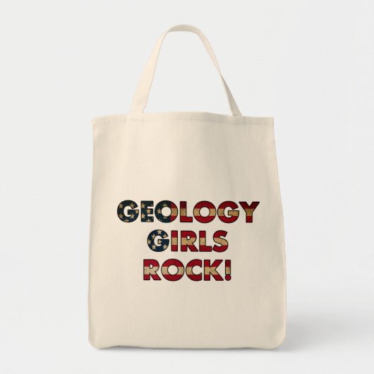 Tote Bag Geology Girls Rock ! (Drapeau américain) (Devant)