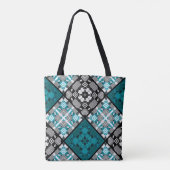 Tote Bag Géométri abstrait sans à damiers (Dos)