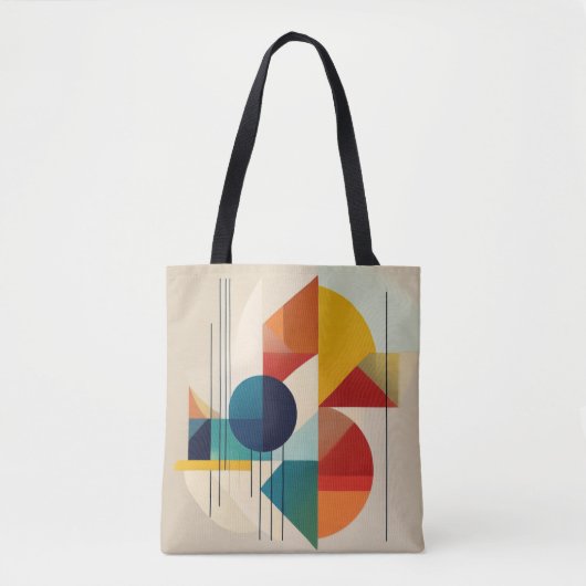 Tote Bag Geometric Abstract Art in Bauhaus Style (Devant)