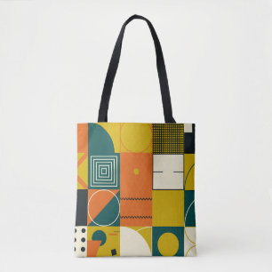 Tote Bag Geometric artwork design with simple shapes and fi