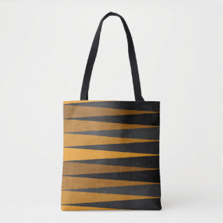 Tote Bag Geometric Black Yellow