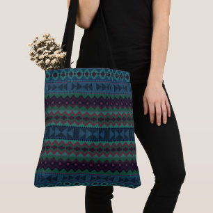 Tote Bag Géométrie Aztèque - multicolore
