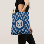 Tote Bag Géométrie bleue (De près)