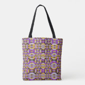 Tote Bag Géométrie de diamant violet et jaune (Dos)