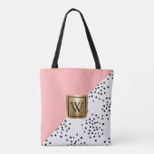 Tote Bag Géométrie rose et Pois (Dos)