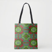 Tote Bag Géométrie rouge, verte et bleue (Devant)