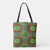 Tote Bag Géométrie rouge, verte et bleue (Dos)