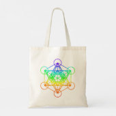 Tote Bag Géométrie sacrée Cube de Metatron en couleurs arc- (Dos)