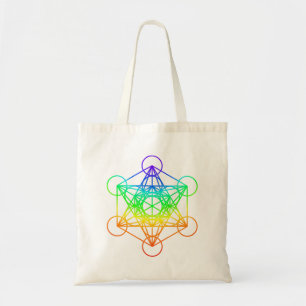 Tote Bag Géométrie sacrée Cube de Metatron en couleurs arc-