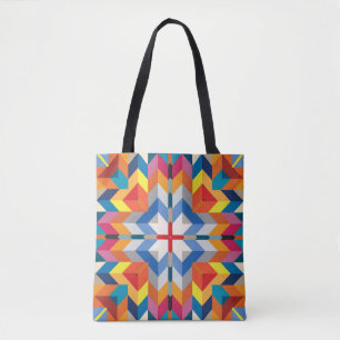 Tote Bag Géométrie vintage : blocs de couleurs scandinaves