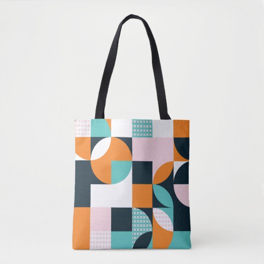 Tote Bag Géométrique Abstraite : Effet 3D coloré. (Devant)
