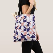 Tote Bag Géométrique complexe, vintage moderne, application (De près)