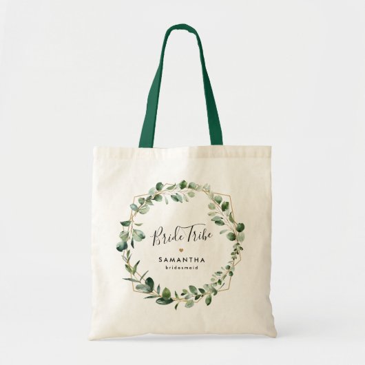Tote Bag Géométrique de verdure Eucalyptus Feuille fête nup (Devant)