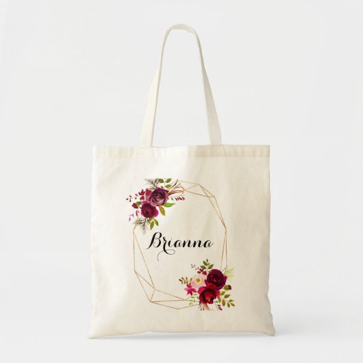 Tote Bag Géométrique Gold Russe Blush Bourgogne (Devant)